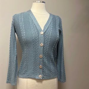Paris star vintage blue cardigan